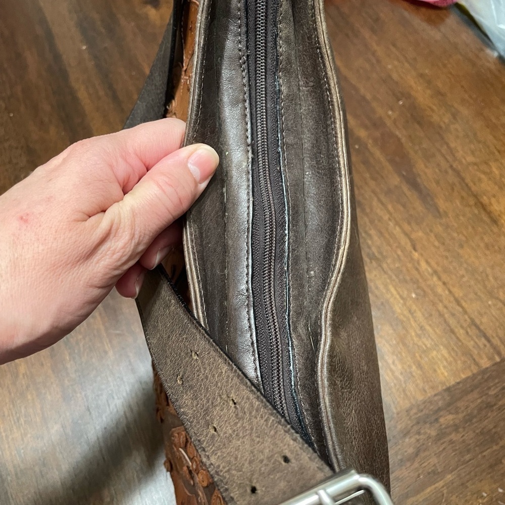 Leather boho shoulder purse - Picture 7 of 13